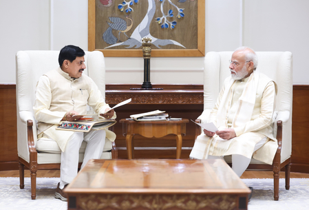 MP CM Mohan Yadav meets PM Modi, invites him to Global Investors Summit 2027