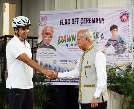 Arunachal Guv flags off 3,000-km solo cycling expedition from Itanagar to Gujarat