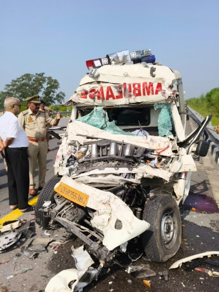 Four killed as ambulance carrying soldier’s remains crashes into truck in UP