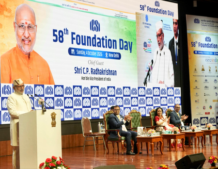 Good governance, an invisible infrastructure that sustains investors’ faith: V-P Radhakrishnan at ICSI foundation day