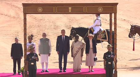Swiss President Guy Parmelin accorded ceremonial welcome at Rashtrapati Bhavan