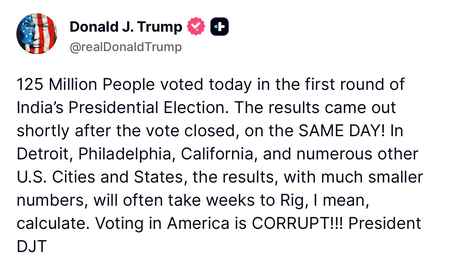 Trump goofs up on Brazil polls, says 125 million voted in India’s Presidential Election