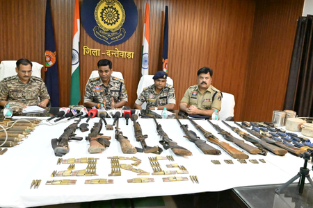 Chhattisgarh: Naxal arms dump unearthed in Dantewada; large cache of weapons, explosives seized