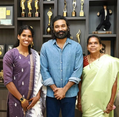 Dhanush meets TN athlete Vithya Ramraj in person; congratulates her for doing nation proud at Asian Games