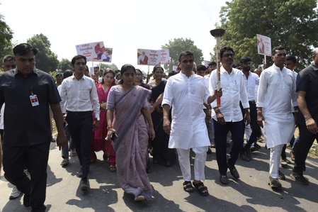 Gujarat leaders mark PM Modi’s 25 years in public life with ‘Seva Jyoti Yatras’ across state