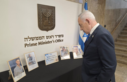 Israeli PM pays homage to victims of Oct 7 terror attack, lights candles in memory
