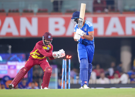 2nd T20I: Samson, Tilak power India to 249/5 against West Indies in Ranchi