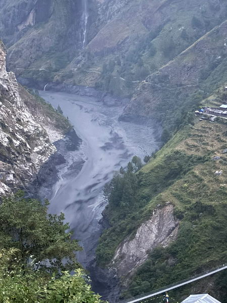 Flash flood in Nepal’s Bhudi Gandaki River washes away dozens of houses