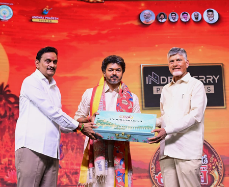 Tamil Nadu CM Vijay participates in Vijayawada Utsav 2.0