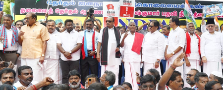 TVK joins Chennai protest seeking CEC’s removal amid Congress-DMK rift