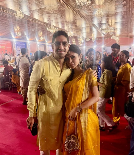 Mouni Roy reunited with ‘Brahmastra’ maker Ayan Mukerji  during Durga Puja