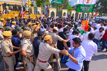 NSUI worker assault case: Congress workers sit-in continue at Jaipur Police Commissionerate
