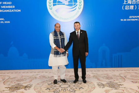 Defence Minister Rajnath Singh meets Tajikistan PM, Iran’s First Vice President in Dushanbe