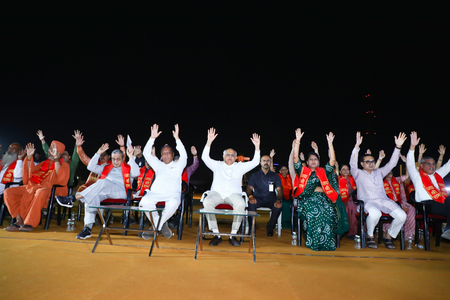 Gujarat CM leads Ravana Dahan ceremony in Ahmedabad