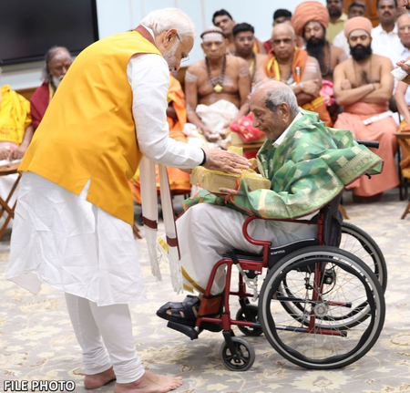 PM Modi expresses grief over demise of Sengol craftsman Vummidi Ethiraj; recalls his contribution to India’s heritage